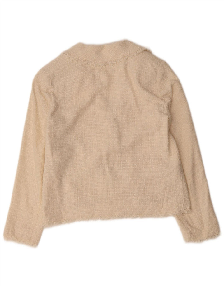 MARELLA Womens EMME 2 Button Blazer Jacket UK 8 Small Off White Cotton