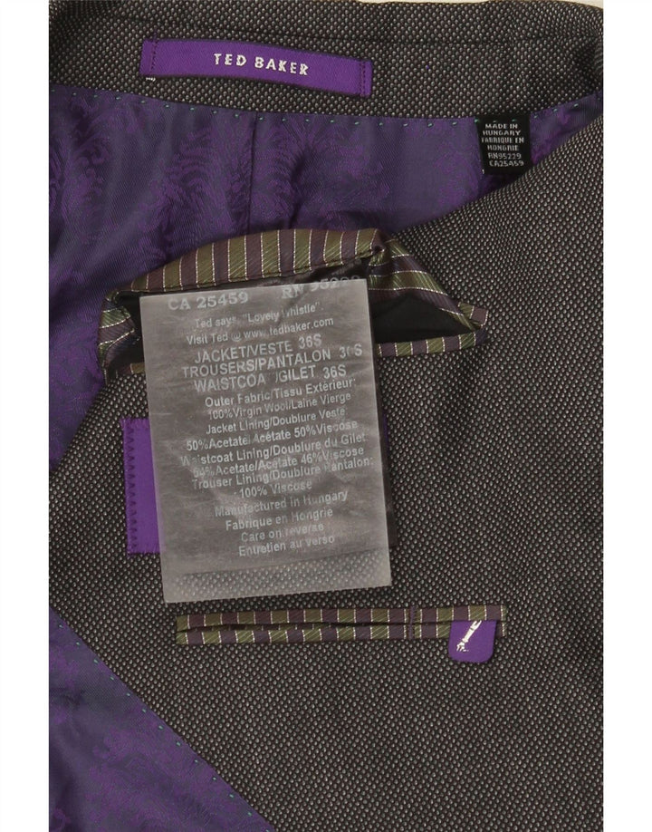 Ted Baker Herren-Blazer mit 2 Knöpfen, UK 36, kleine graue Wolle