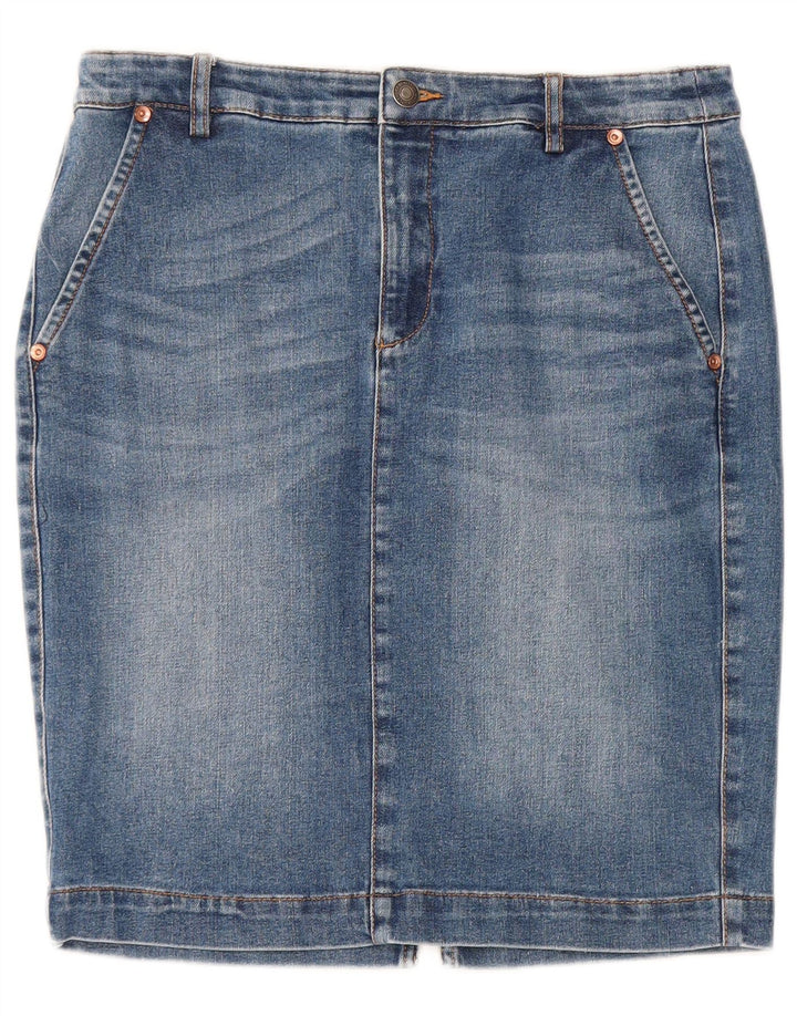 BENETTON Damen Jeansrock W30 Mittelblau