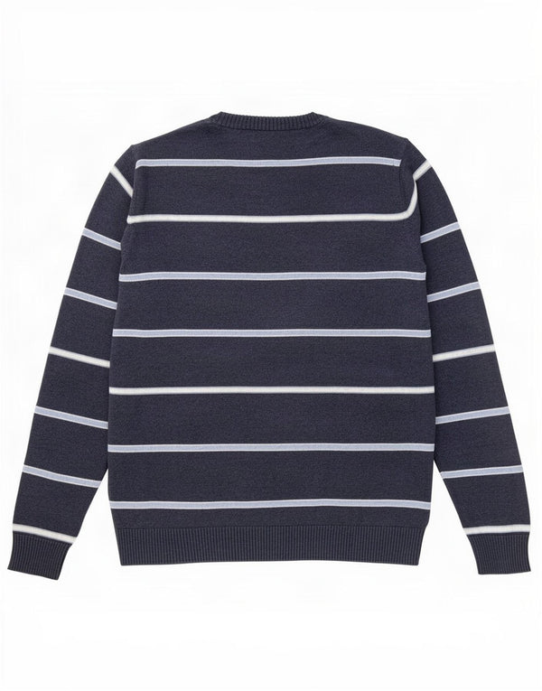 Marks & Spencer Herren Blauer Harbour-Pullover mit Rundhalsausschnitt, Mittelmarineblau