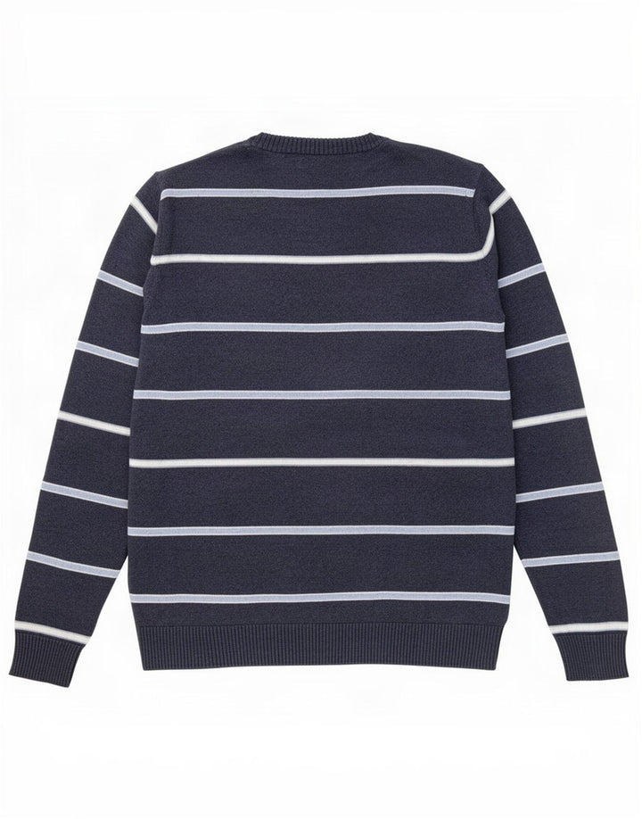 Marks & Spencer Herren Blauer Harbour-Pullover mit Rundhalsausschnitt, Mittelmarineblau