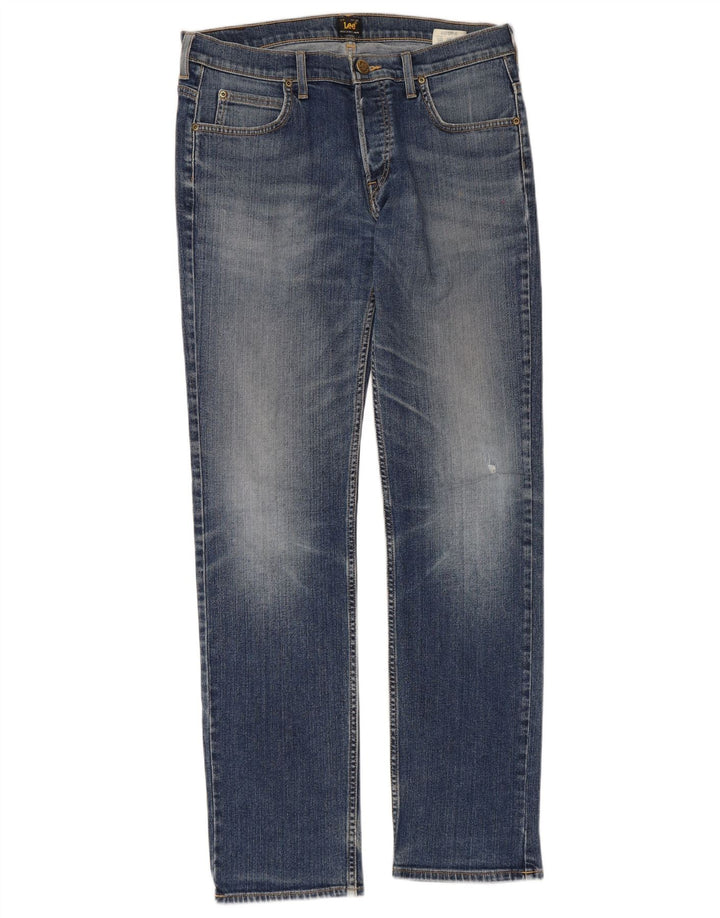 Lee Herren Powell Distressed Slim Jeans W33 L34 Blaue Baumwolle