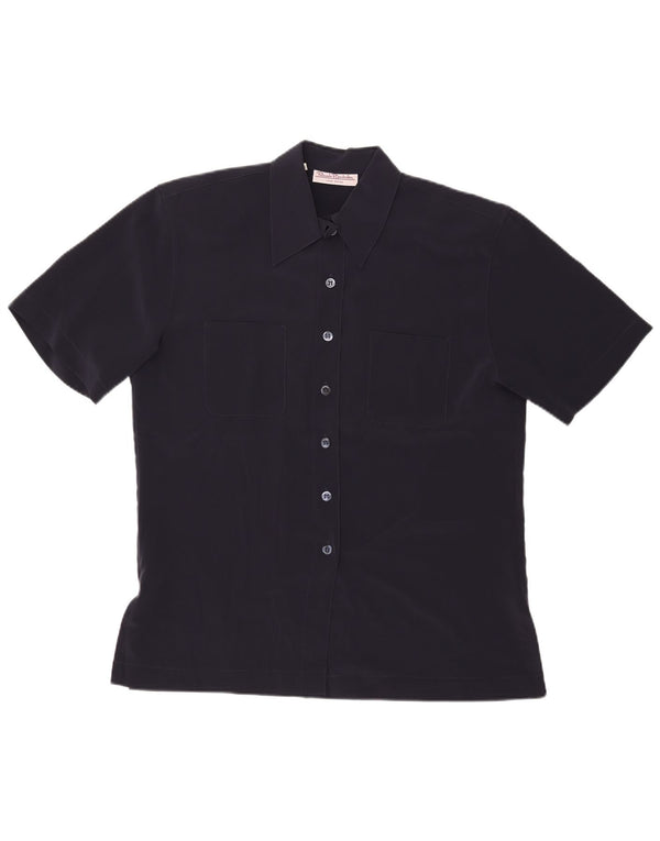 RENATO BALESTRA Damen Kurzarm-Hemdbluse IT 44 Medium Navy Blue