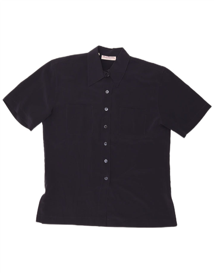RENATO BALESTRA Damen Kurzarm-Hemdbluse IT 44 Medium Navy Blue