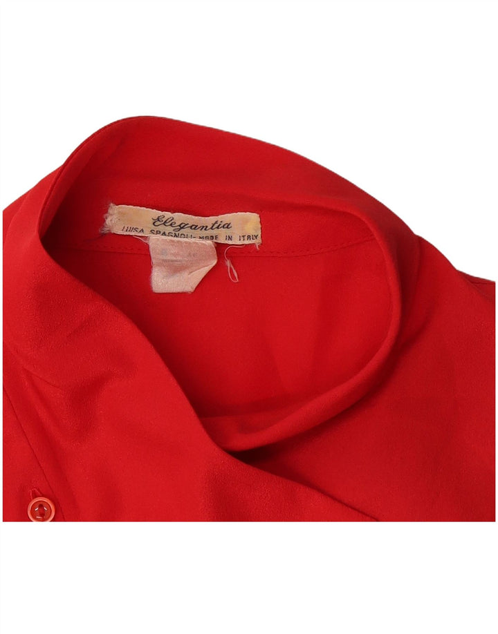 Vintage Damen LangarmBluse Top IT 46 Groß Rot