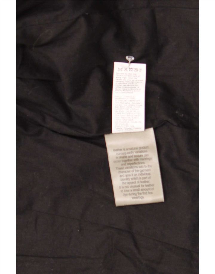 River Island Damen Leder-Bikerjacke UK 12 Medium Schwarz