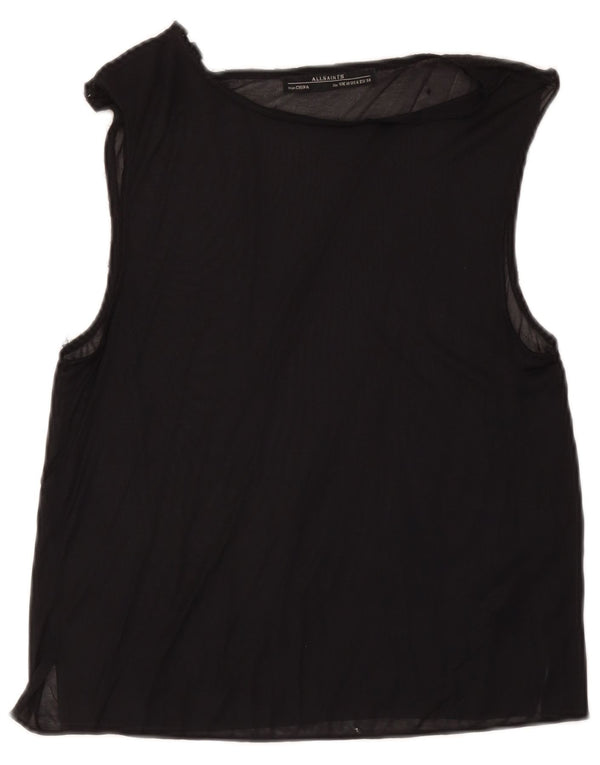 All Saints Damen-Bluse, ärmellos, Gr. 10, Größe S, Schwarz, Acetat