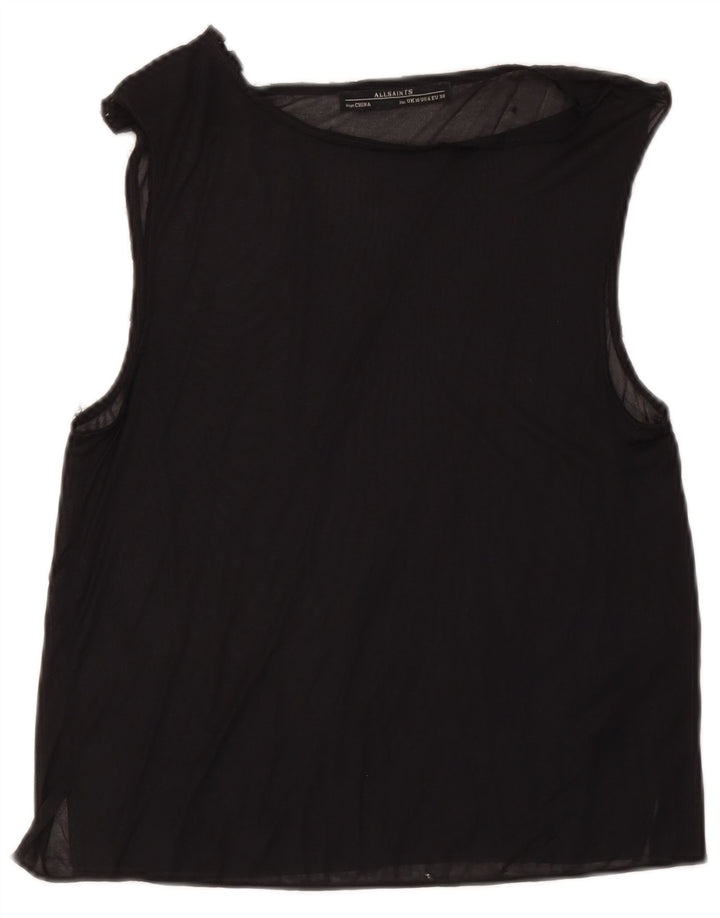 All Saints Damen-Bluse, ärmellos, Gr. 10, Größe S, Schwarz, Acetat