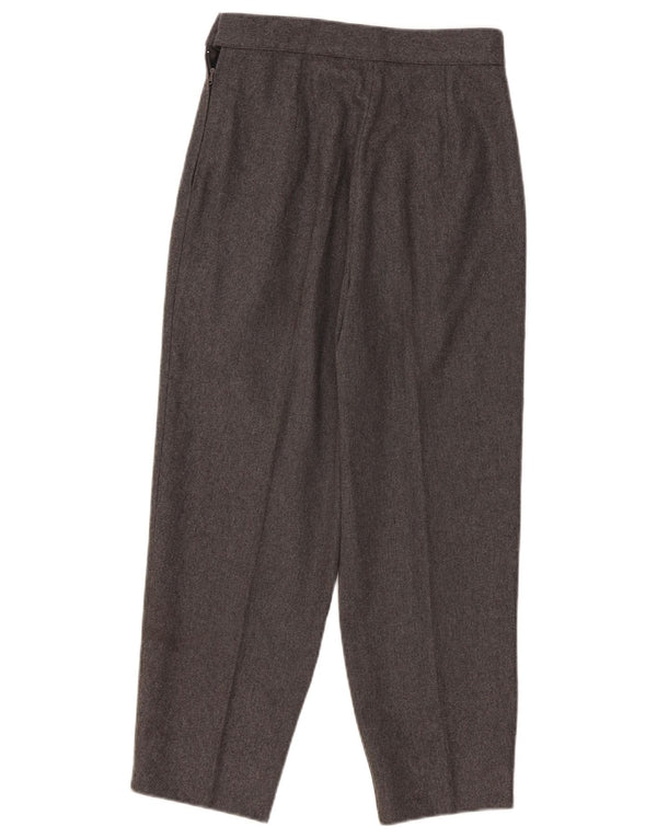 Vintage Damen-Anzughose mit hoher Taille, W28, L25, graue Wolle