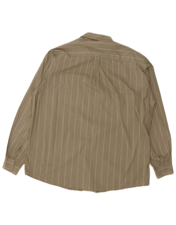 Vintage Herrenhemd Medium Khaki gestreift