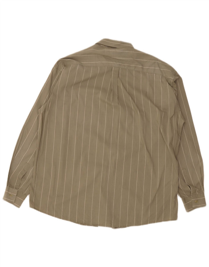 Vintage Herrenhemd Medium Khaki gestreift