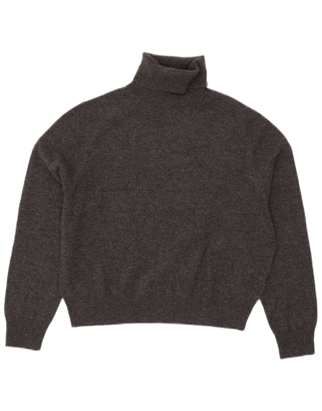 Massimo Dutti Damen Crop Rollkragenpullover Pullover UK 10 Small Grau