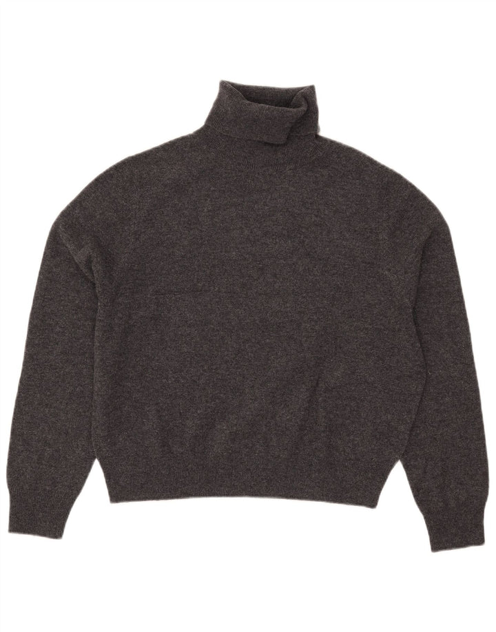 Massimo Dutti Damen Crop Rollkragenpullover Pullover UK 10 Small Grau