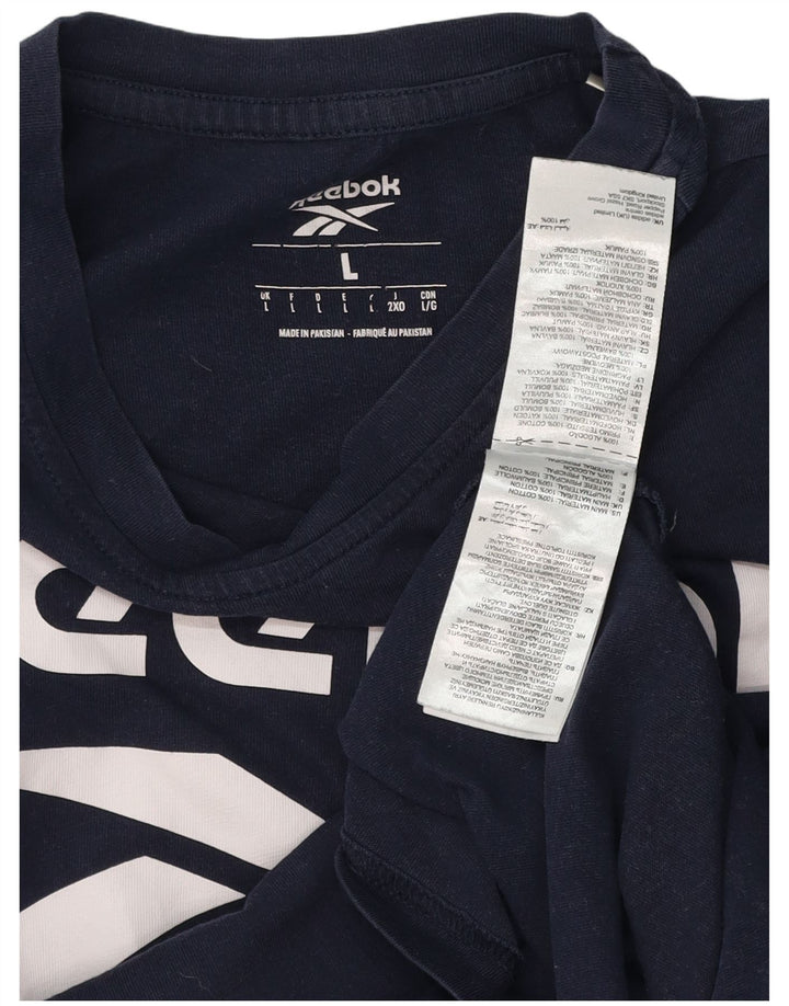 Reebok Herren-T-Shirt mit Grafik, groß, marineblau, Baumwolle