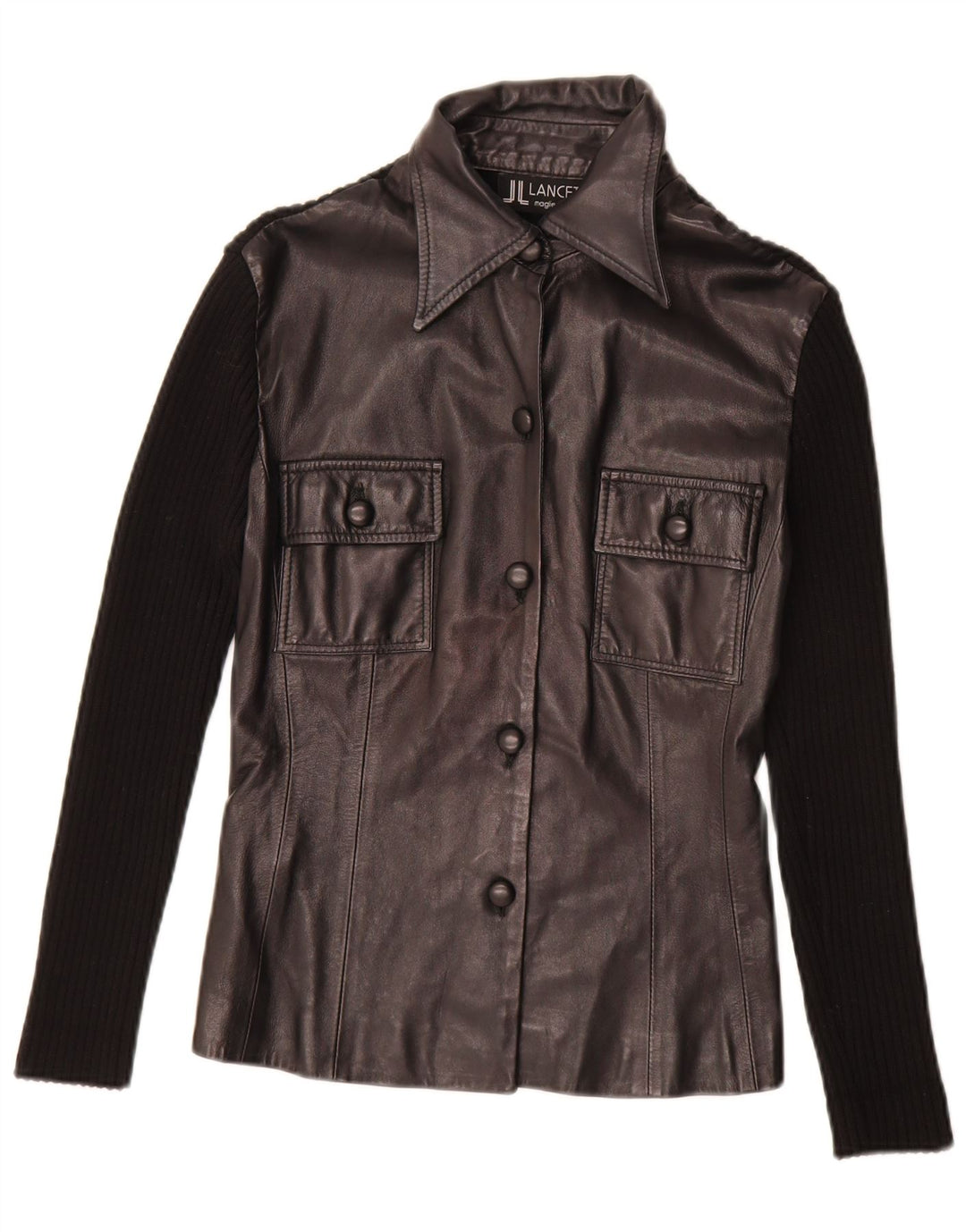 Lancetti Damen Lederjacke IT 42 Mittelschwarzes Leder