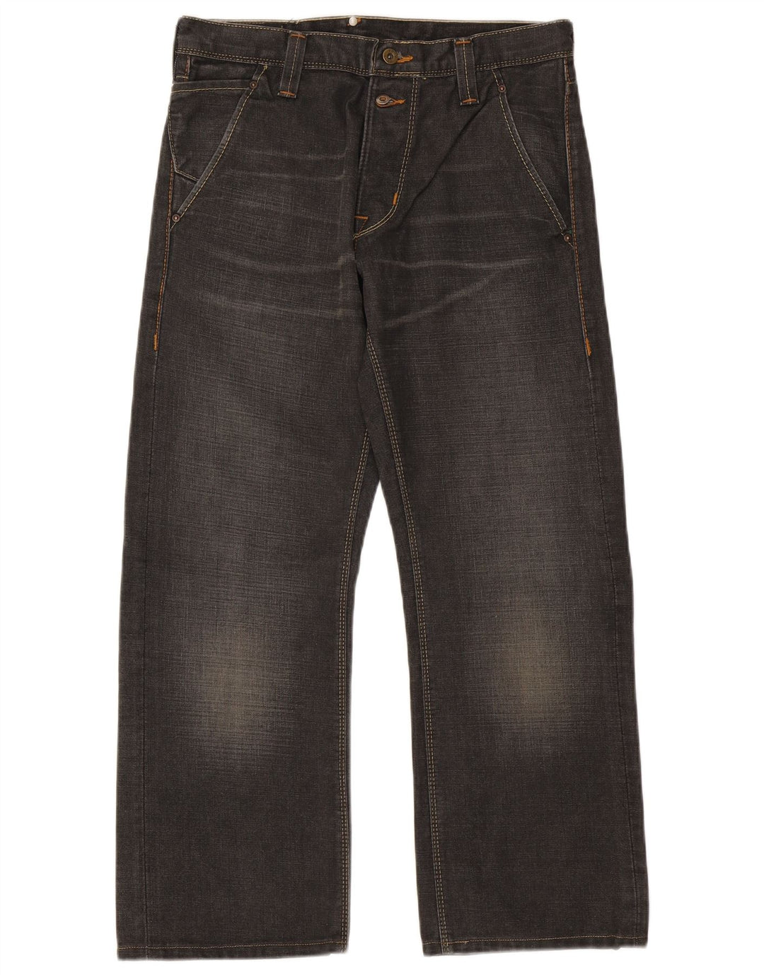 LEE Herren Straight Jeans W30 L27 Schwarze Baumwolle