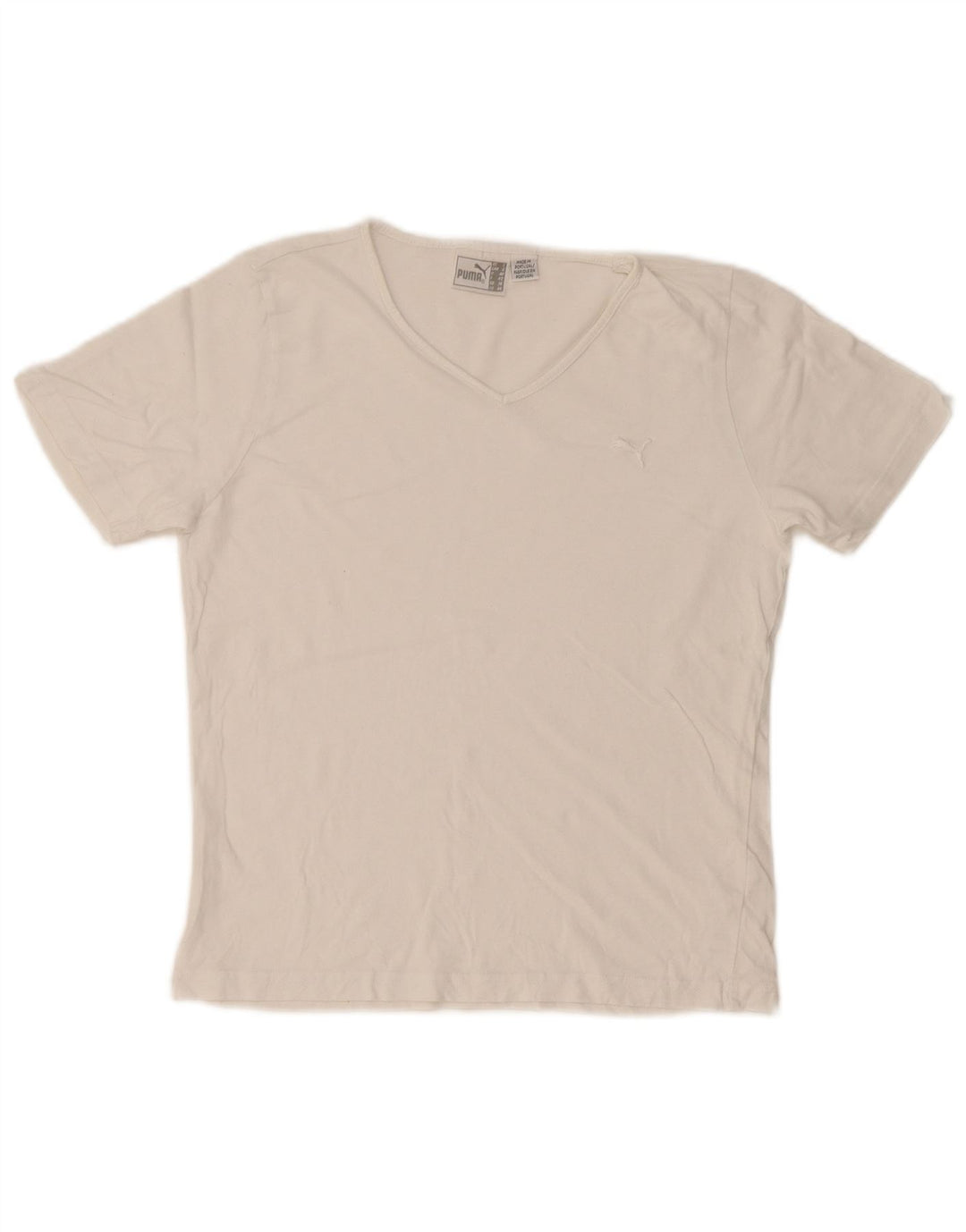 Puma Damen T-Shirt Top UK 14 Mittelweiße Baumwolle