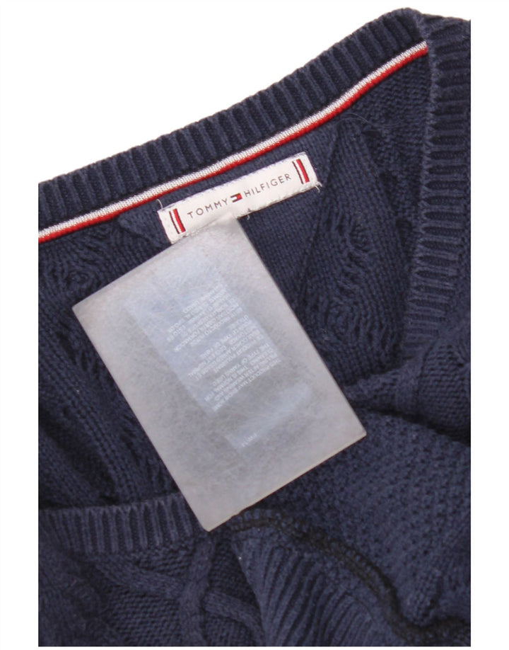 TOMMY HILFIGER Damen Strickjacke Pullover UK 14 Medium Marineblau