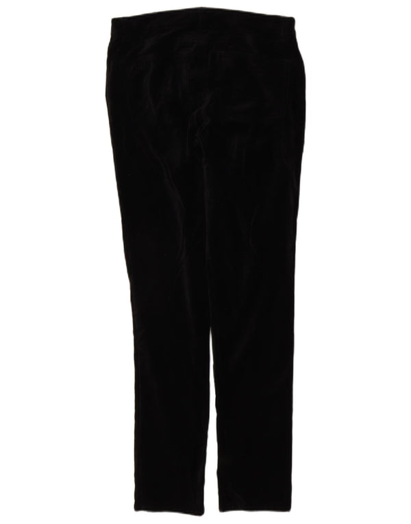 Ralph Lauren Damen Samt Slim Casual Hose US 2 XS W25 L30 Schwarz