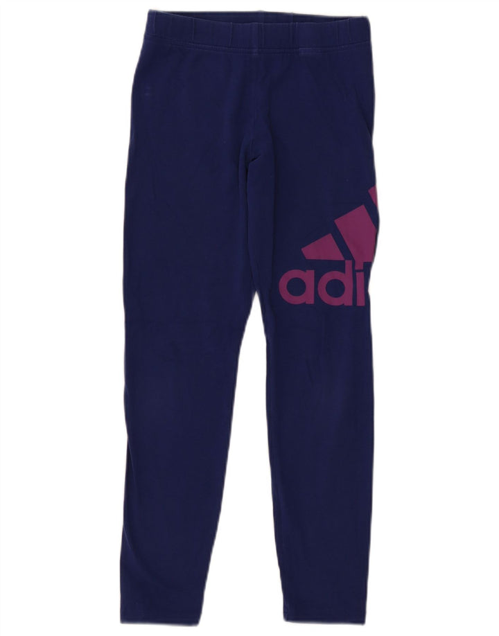 Adidas Mädchen-Grafik-Leggings, 11–12 Jahre, Marineblau