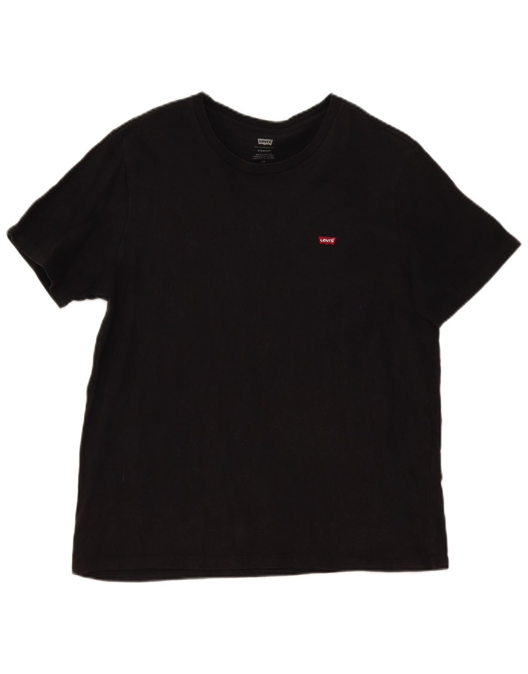 Levi's Herren Standard T-Shirt Top Large Schwarz Baumwolle