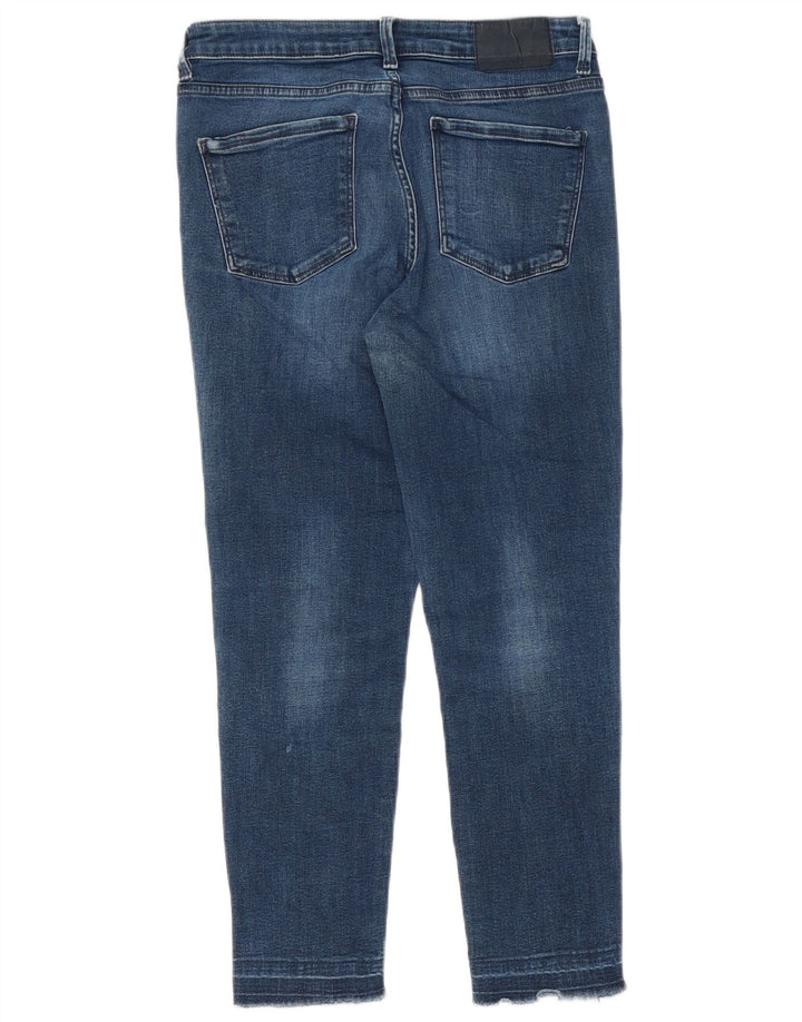 Schmale, verkürzte Jeans für Damen von Zara, W28, L24, Marineblau