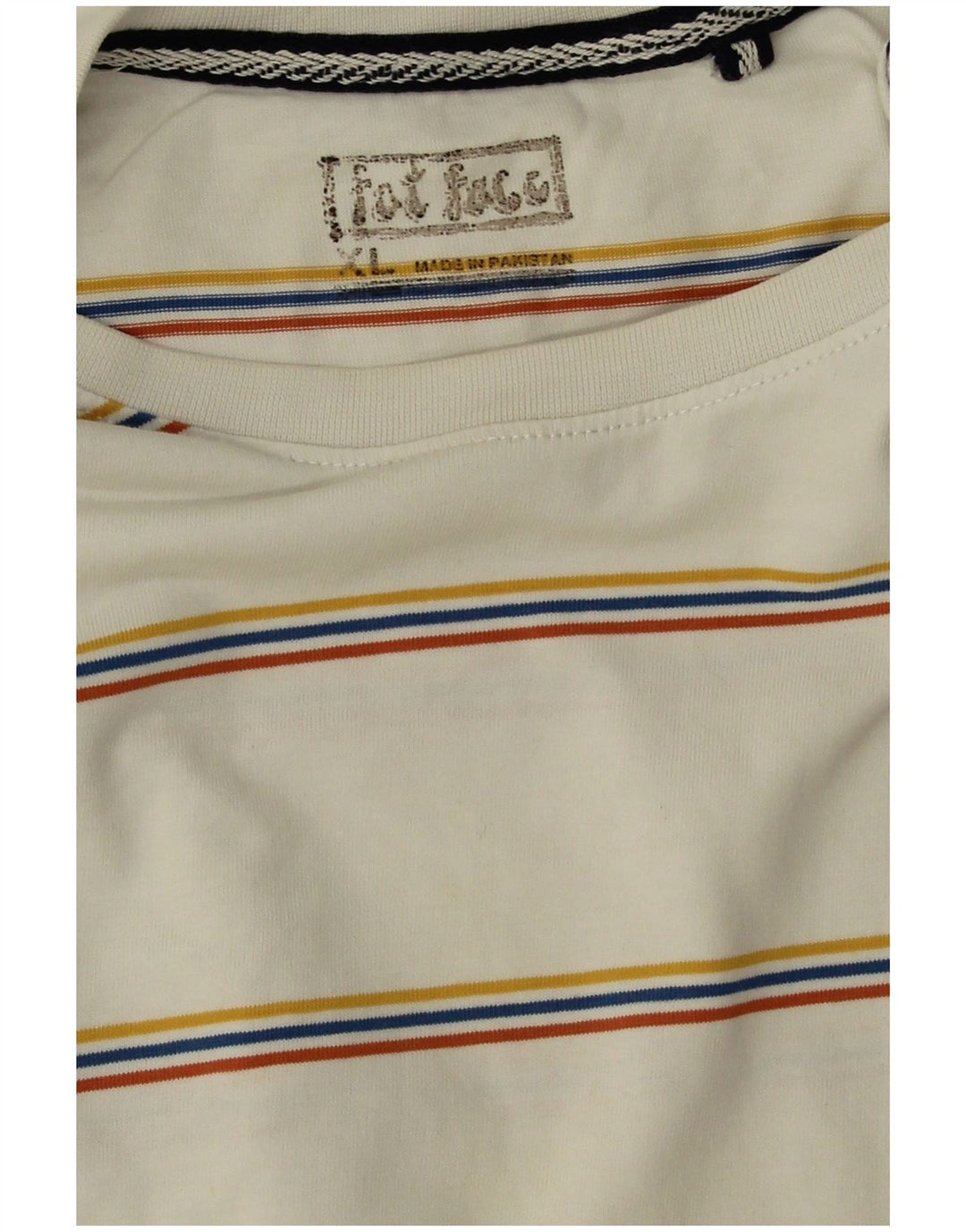 Fat Face Herren T-Shirt Top XL weiß gestreift aus Baumwolle