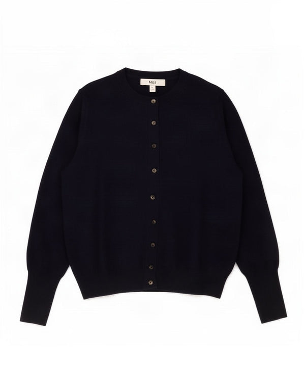 Marks & Spencer Damen-Cardigan-Pullover UK 16 Large Marineblaue Viskose