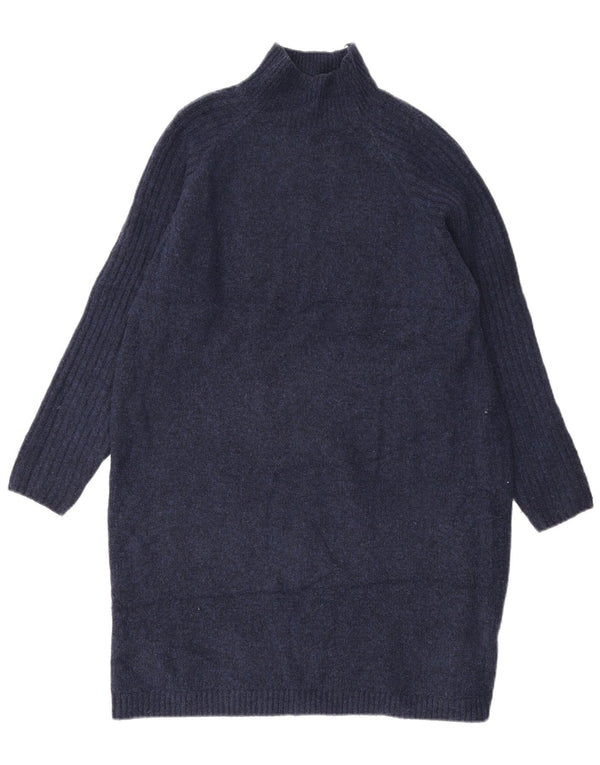 Zara Damen Pulloverkleid UK 14 Medium Marineblau Acryl