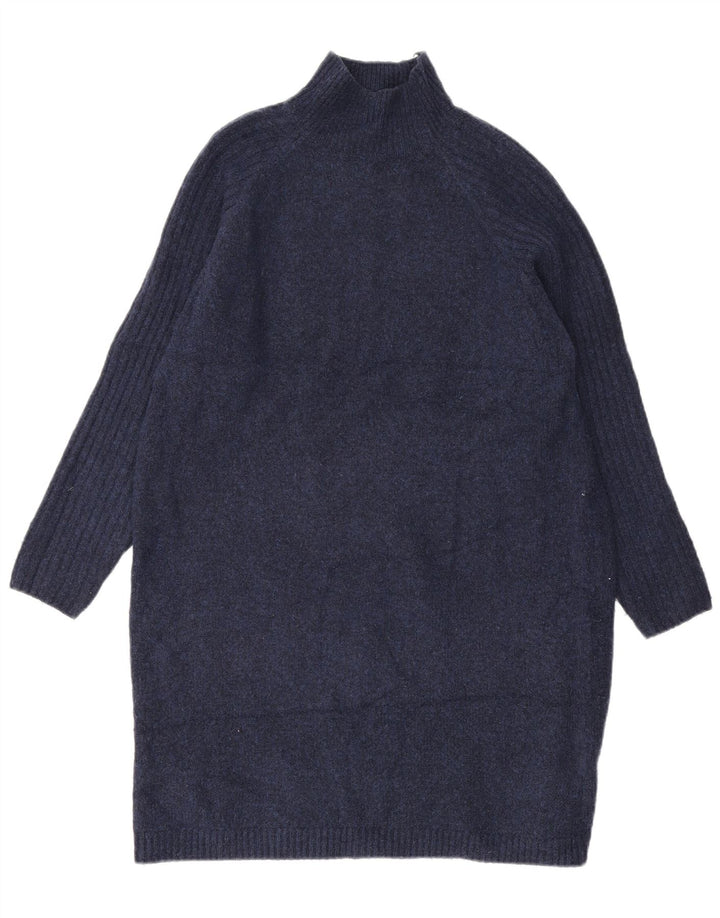 Zara Damen Pulloverkleid UK 14 Medium Marineblau Acryl