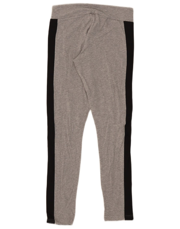 Adidas Damen Leggings UK 8/10 Small Grau Colourblock Baumwolle