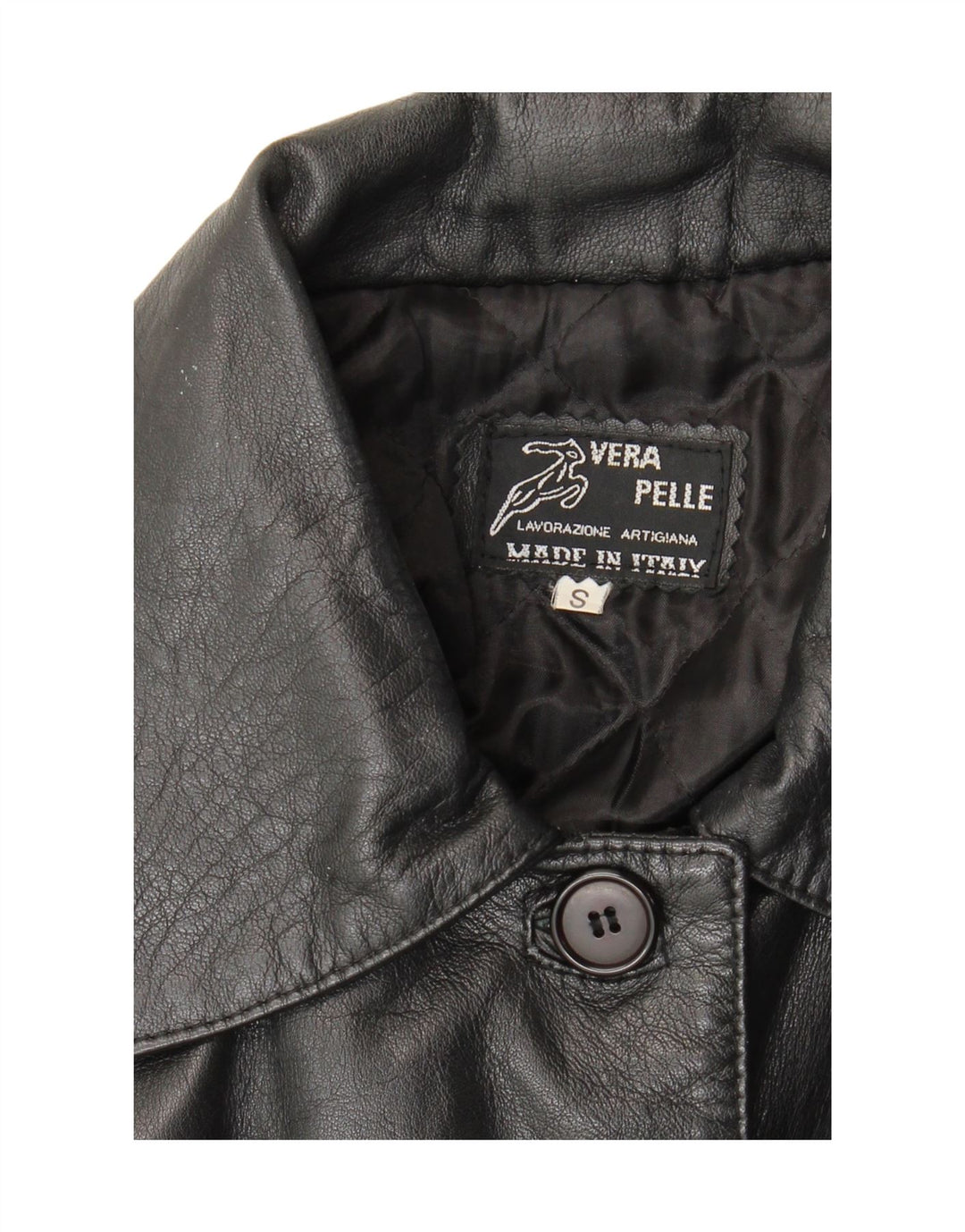 Vintage Damen Übergroßer Ledermantel UK 10 Kleines schwarzes Leder