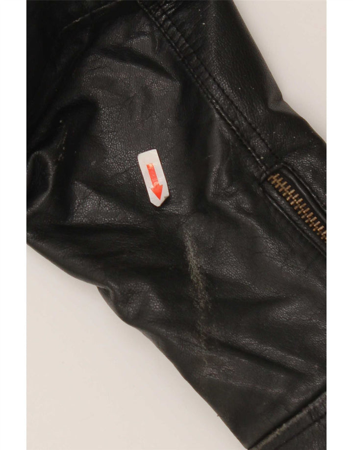 Only & Sons Herren Leder Bikerjacke UK 40 Large Schwarz