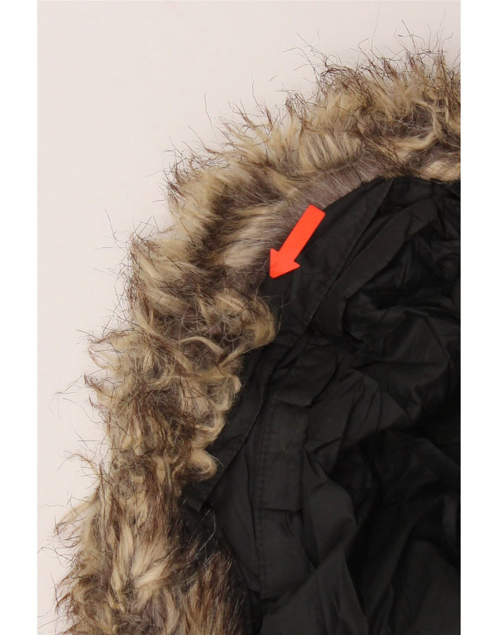 Eddie Bauer Wattierter Damenmantel mit Kapuze, UK 14, Mittelschwarz, Polyester