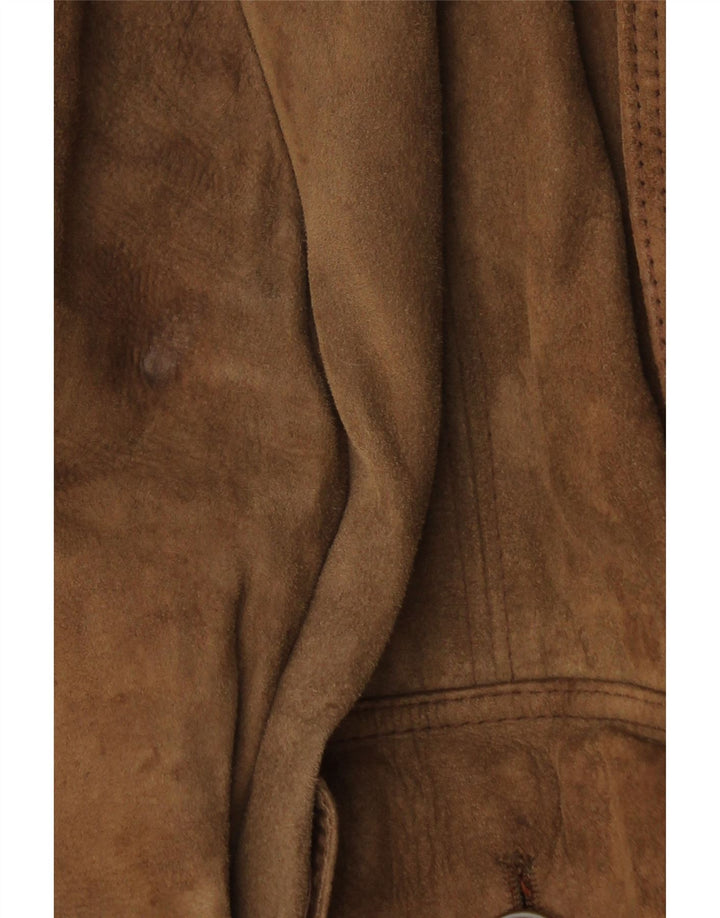 VINTAGE Herren Wildleder Bomberjacke IT 44 XS Braun