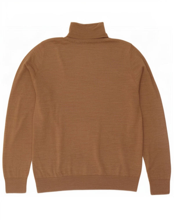 Gap Rollkragenpullover für Herren, groß, beige meliert, Merinowolle