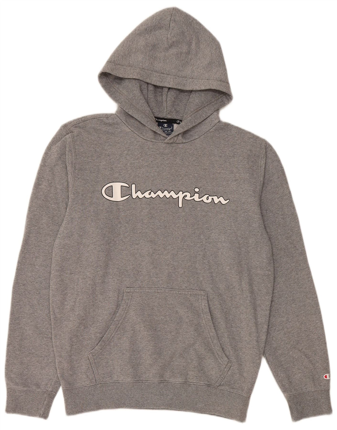 CHAMPION Herren-Kapuzenpullover mit Grafik, mittelgraue Baumwolle