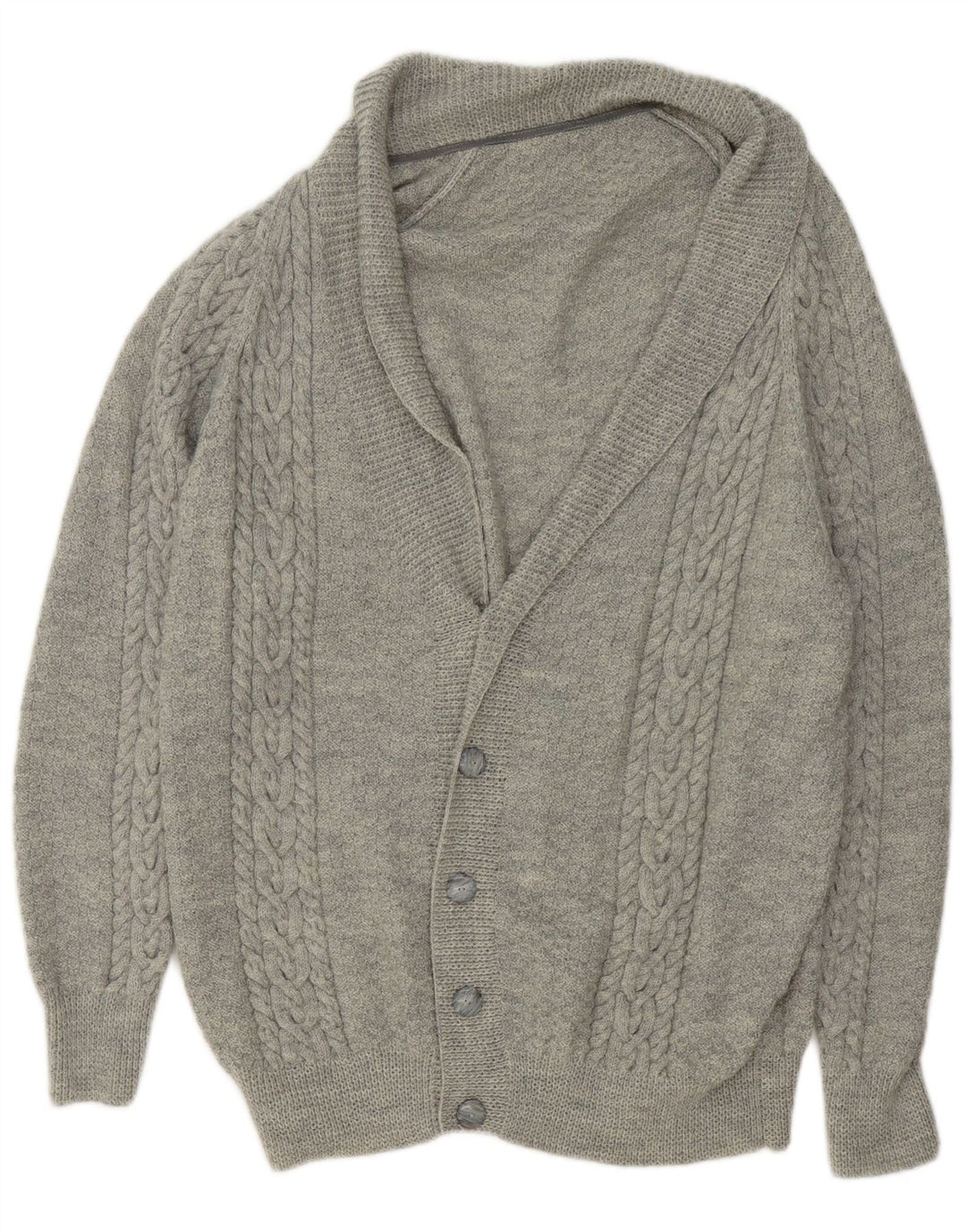 Vintage Herren Cardigan Pullover XL Grau