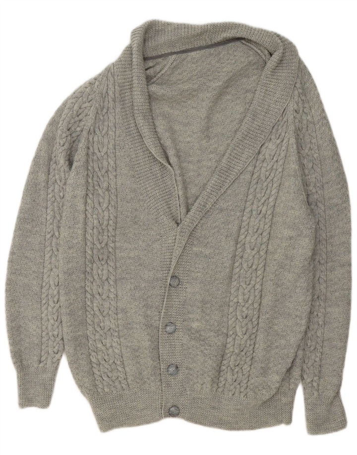 Vintage Herren Cardigan Pullover XL Grau