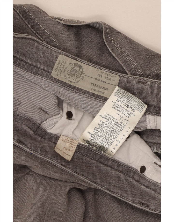 Diesel Damen Thavar Slim Skinny Jeans W34 L32 Graue Baumwolle