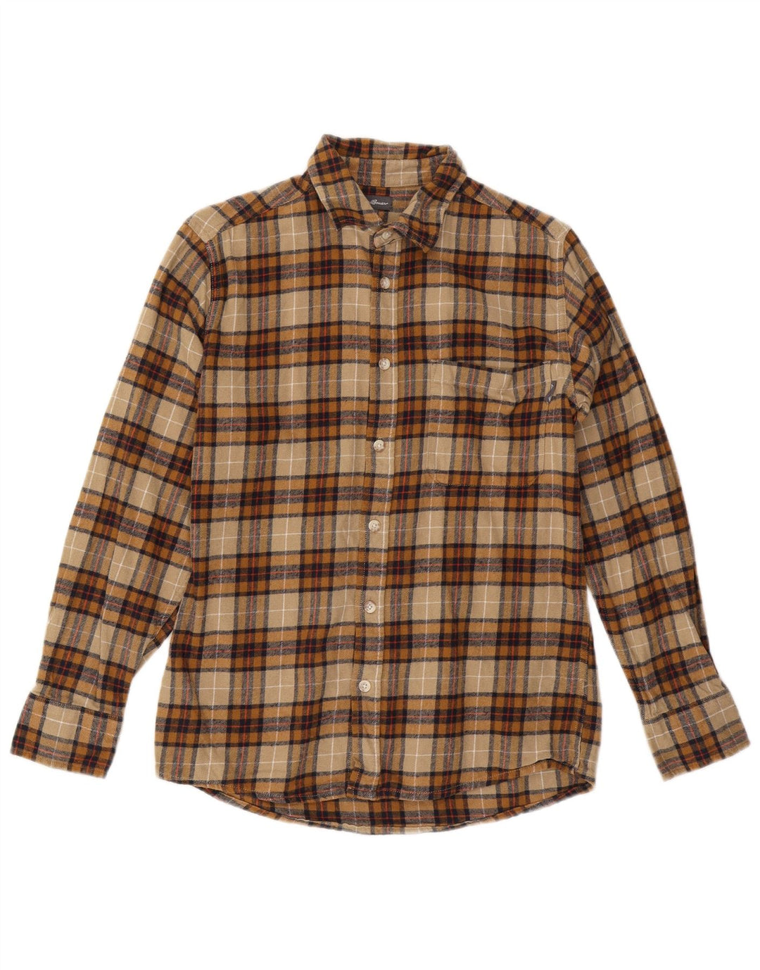 EDDIE BAUER Herren-Flanellhemd, klein, beige, kariert, Baumwolle