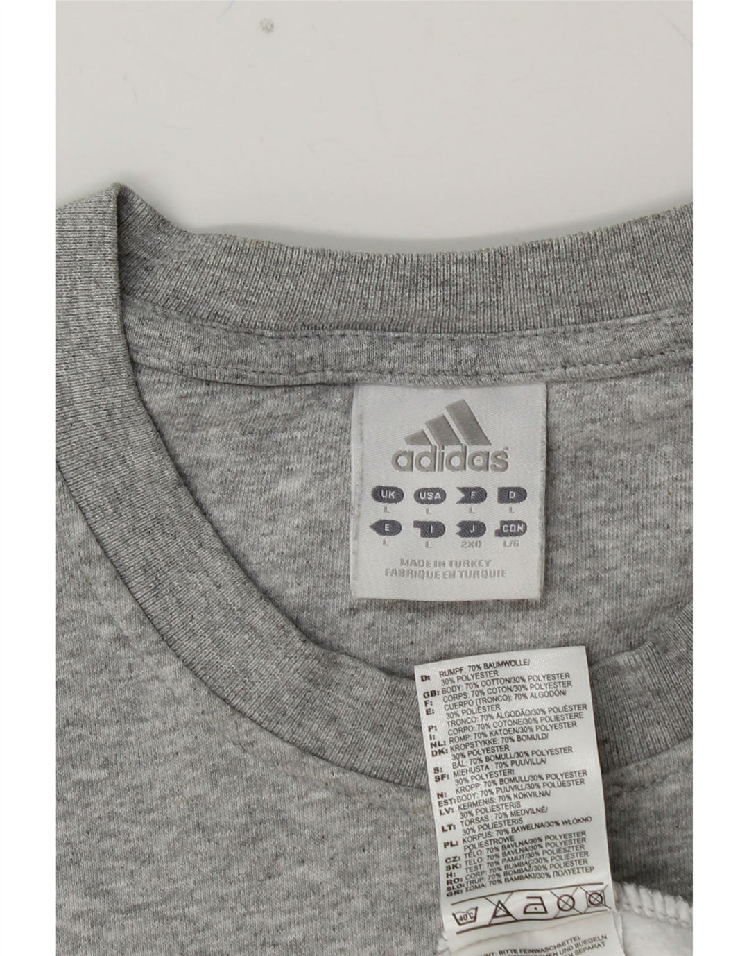 ADIDAS Herren Grafik-Sweatshirt-Pullover, große graue Baumwolle