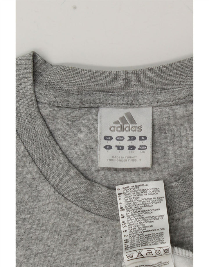 ADIDAS Herren Grafik-Sweatshirt-Pullover, große graue Baumwolle