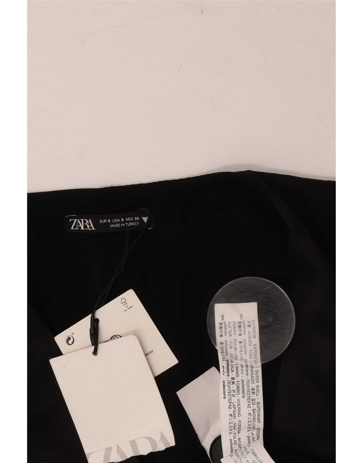 Zweireihiger Blazer für Damen von Zara, Gr. 10, Größe S, Schwarz, geometrisch