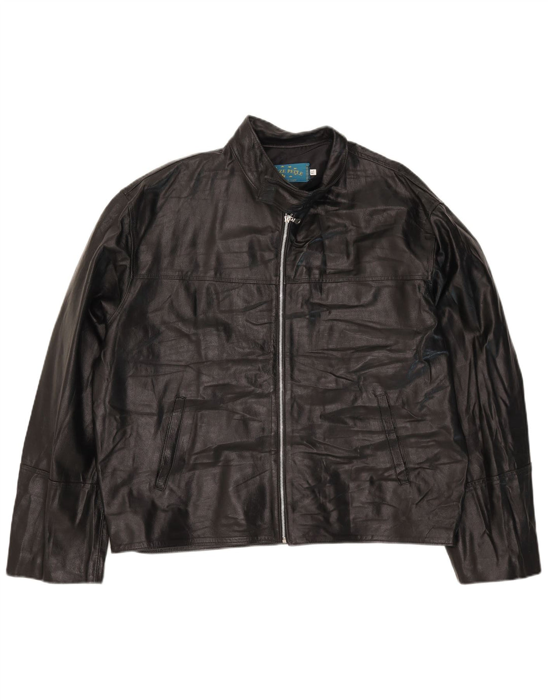 VINTAGE Herren Lederjacke UK 42 XL Schwarzes Leder