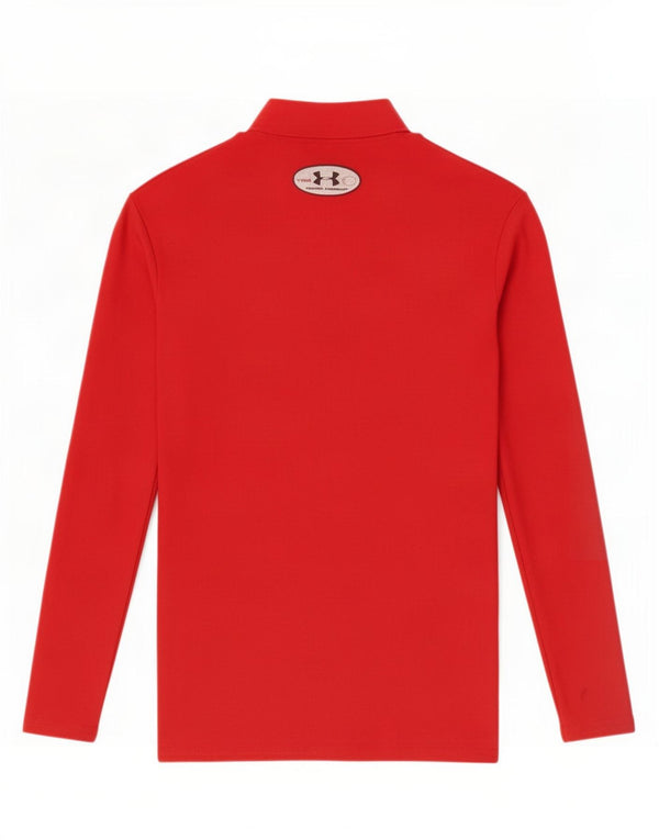 Under Armour Mädchen-Oberteil, langärmlig, 11–12 Jahre, rotes Nylon