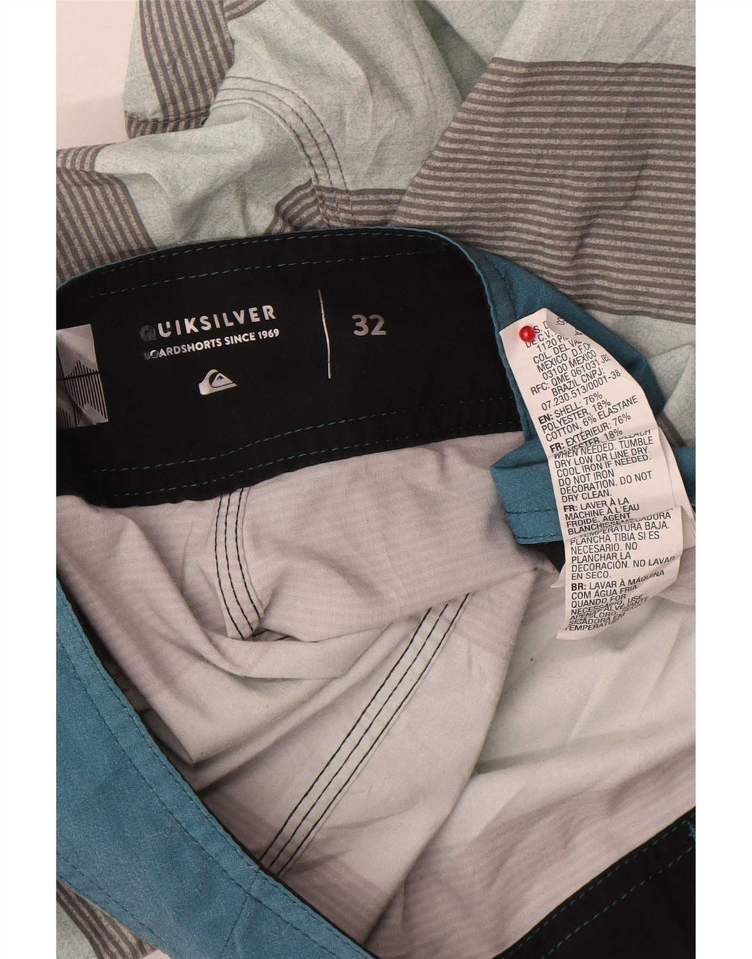 Quiksilver Herren-Badeshorts, mittelgroß, mehrfarbig, gestreift, Polyester