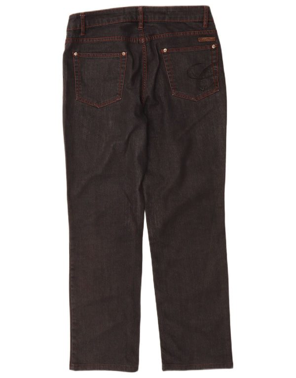 Conte of Florence Damen Straight Jeans IT 44 Medium W32 L29 Graue Baumwolle