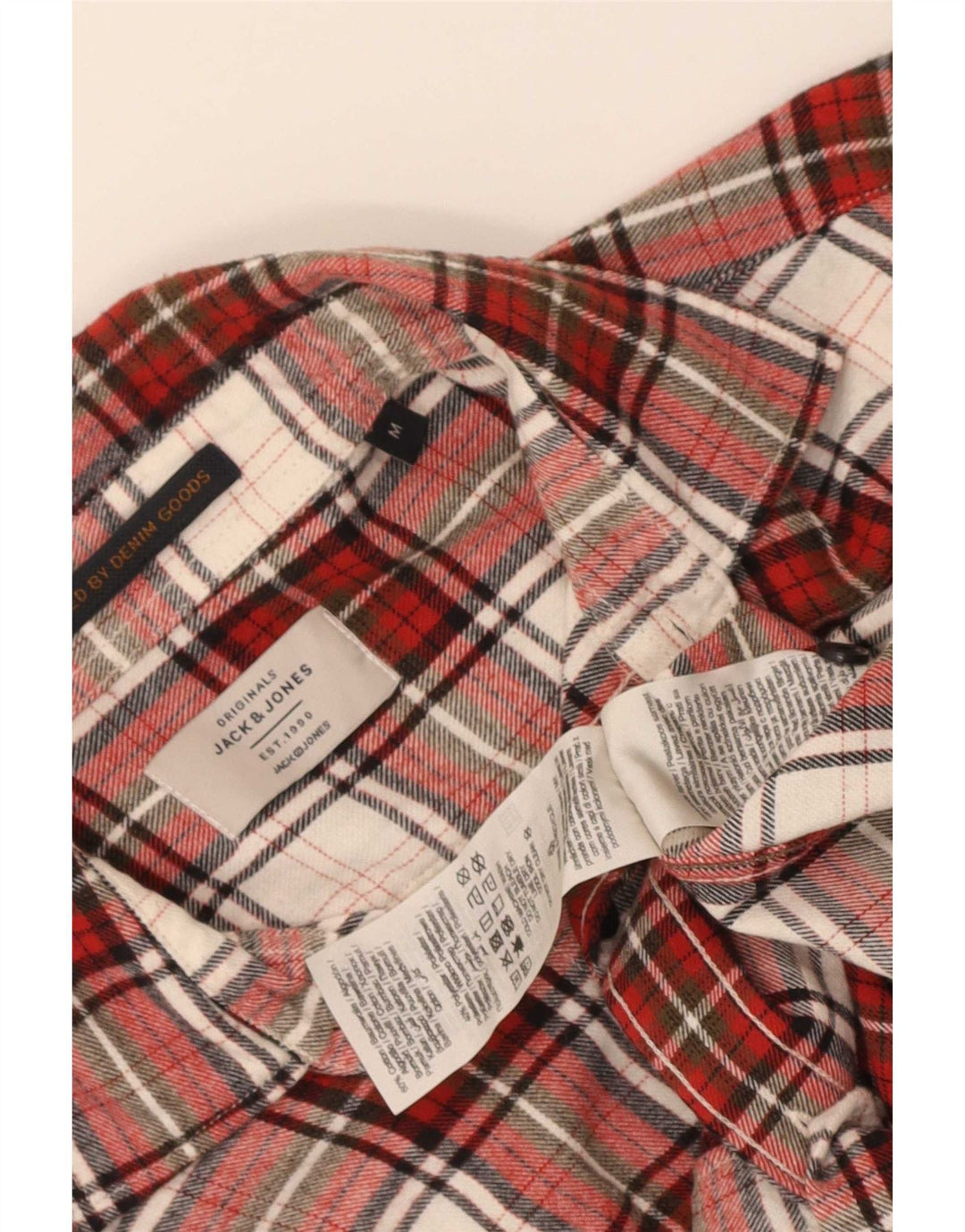 Jack & Jones Herren-Flanellhemd, mittelrot, kariert, Baumwolle