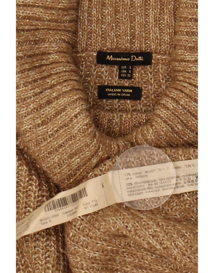 Massimo Dutti Damen-Pullover mit Rollkragen, Gr. 10, Größe S, Beige gefleckt
